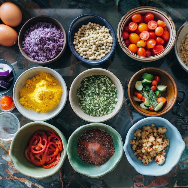 Rozložené ingrediencie pre recept